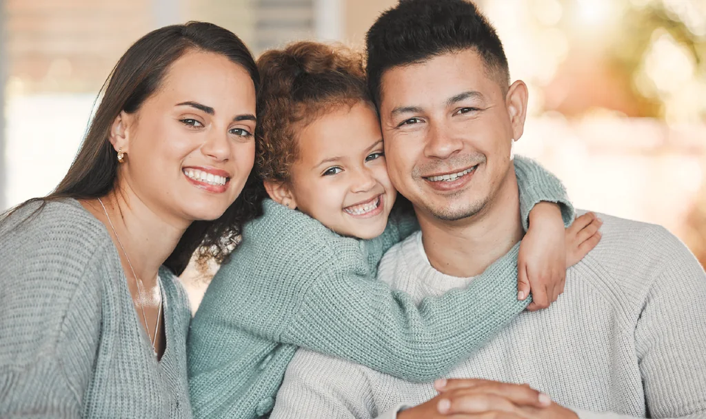 A family smiling together